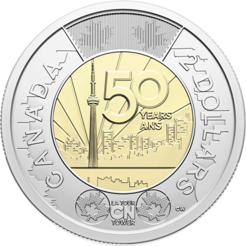 Canada: 2026 $2 CN Tower Toonie Non-Coloured BU Roll (25 Pieces