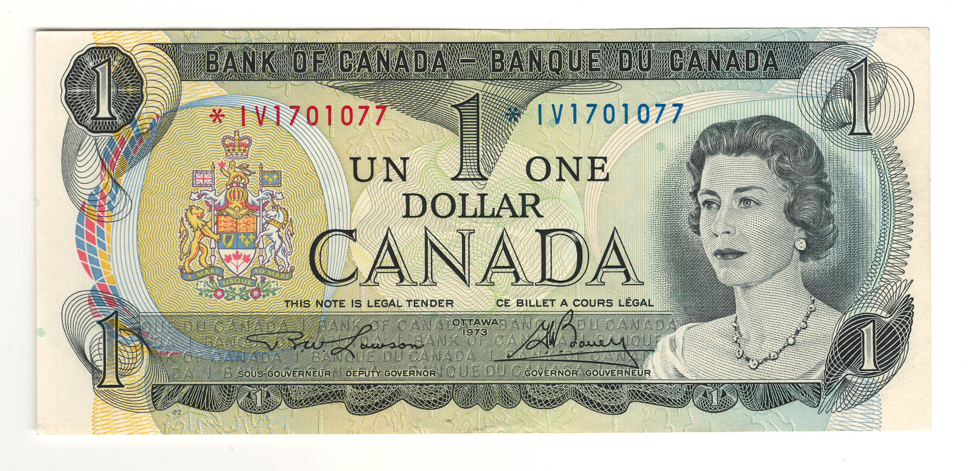 Canada: 1973 $1 Bank Of Canada Replacement Banknote IV - London Coin ...