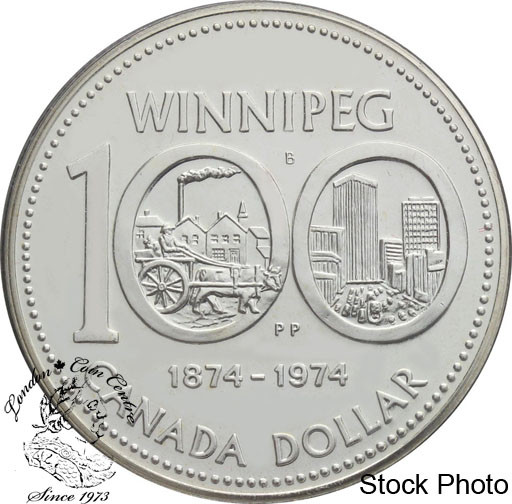 Canada 1974 1 Winnipeg Centennial Silver Dollar Coin London Coin