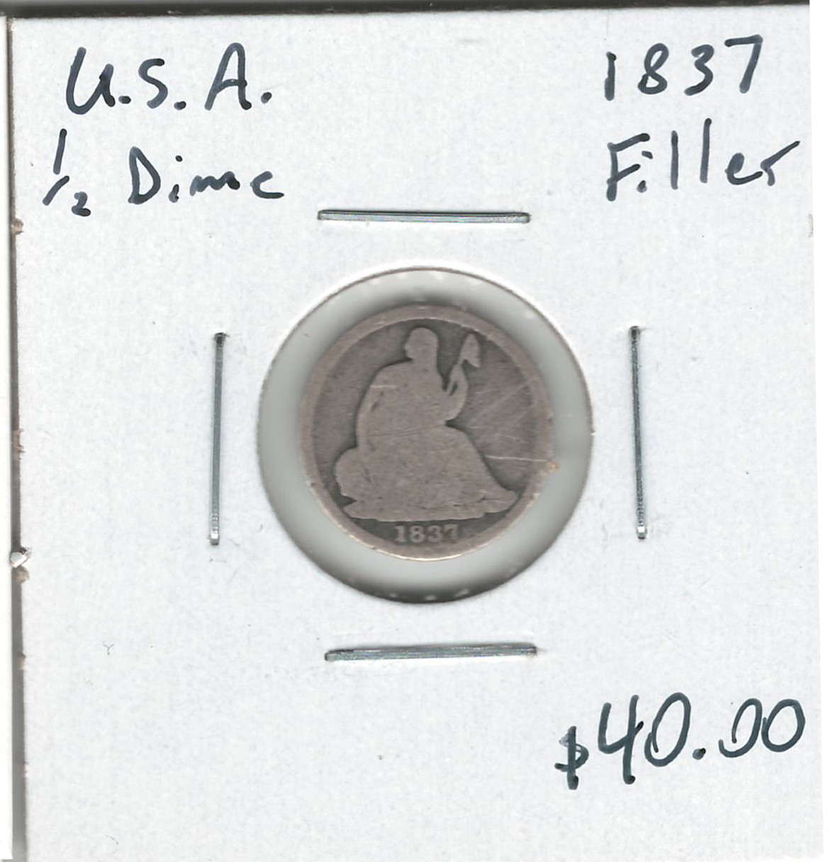 United States: 1837 1/2 Dime Filler - London Coin Centre Inc.
