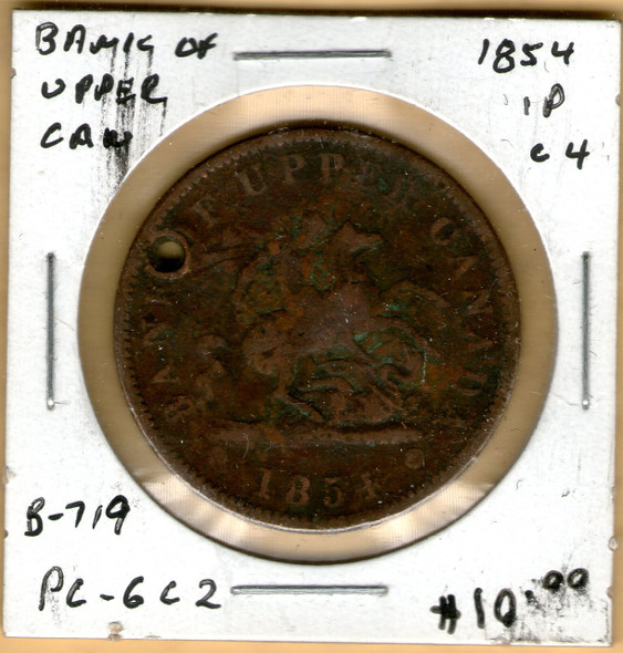 Bank of Upper Canada: 1854 Penny Crosslet 4