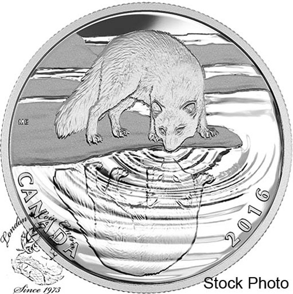 Canada: 2016 $10 Reflections of Wildlife - The Arctic Fox Silver Coin