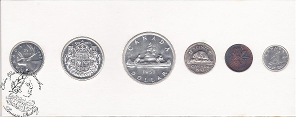 Canada: 1957 Proof Like / PL Coin Set in Original Cardboard