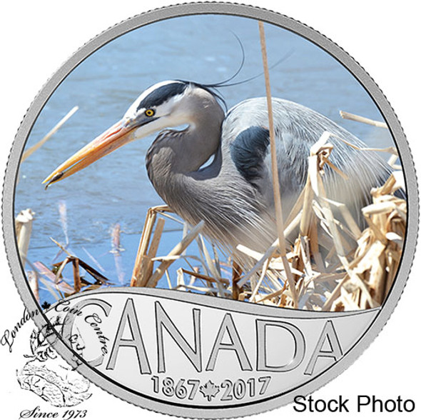 Canada: 2017 $10 Celebrating Canada Blue Heron Silver Coin Canada: 2017 $10 Celebrating Canada Blue Heron Silver Coin