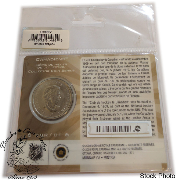 Canada: 2009 50 Cent Montreal Canadiens Centennial Series 6 of 6 Coin