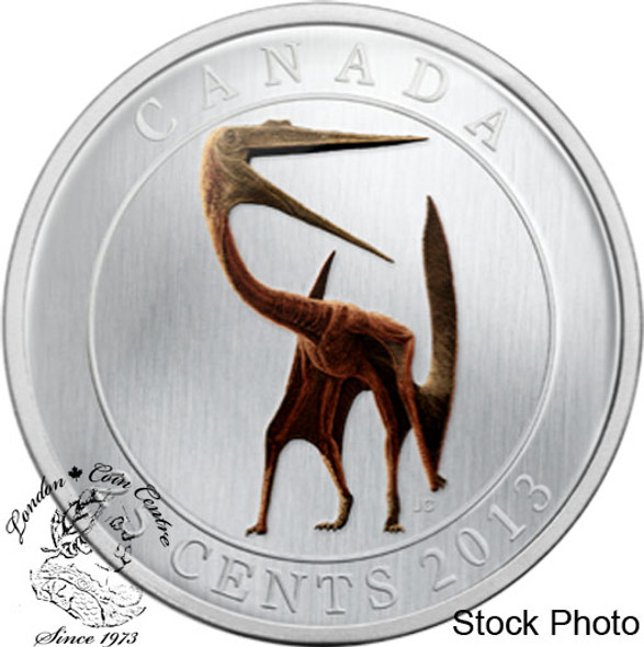 Canada: 2013 25 Cents Quetzalcoatlus Dinosaur Glow in the Dark Coin