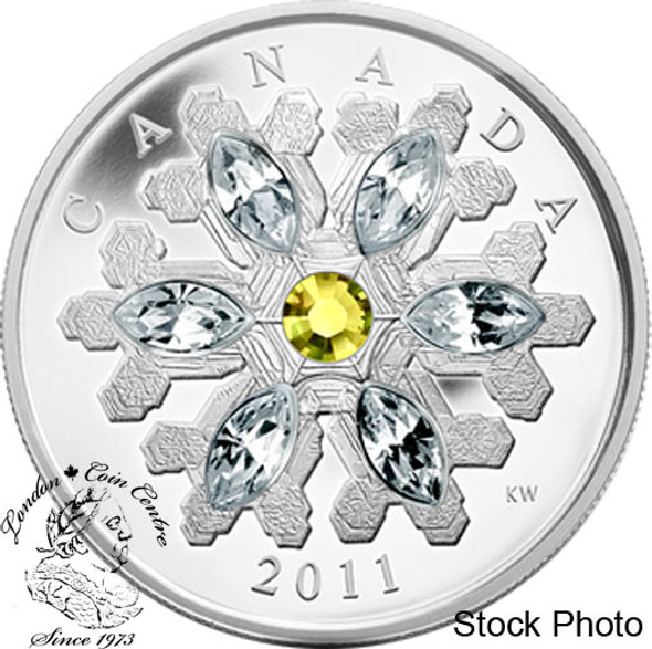 Canada: 2011 $20 Crystal Topaz Silver Coin