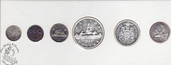 Canada: 1959 Proof Like / PL Coin Set in Original Cardboard