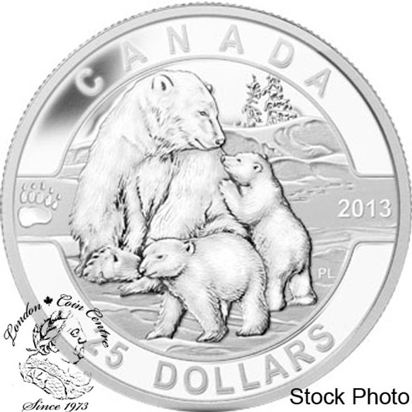 Canada: 2013 $25 The Polar Bear O Canada Series 1 oz Pure Silver Coin Canada: 2013 $25 The Polar Bear O Canada Series 1 oz Pure Silver Coin