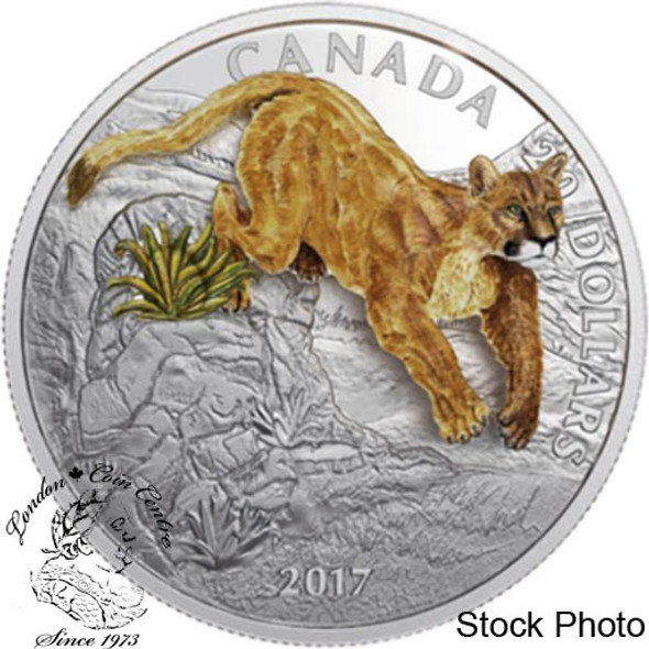 Canada: 2017 $20 Three Dimensional Leaping Cougar Silver Coin