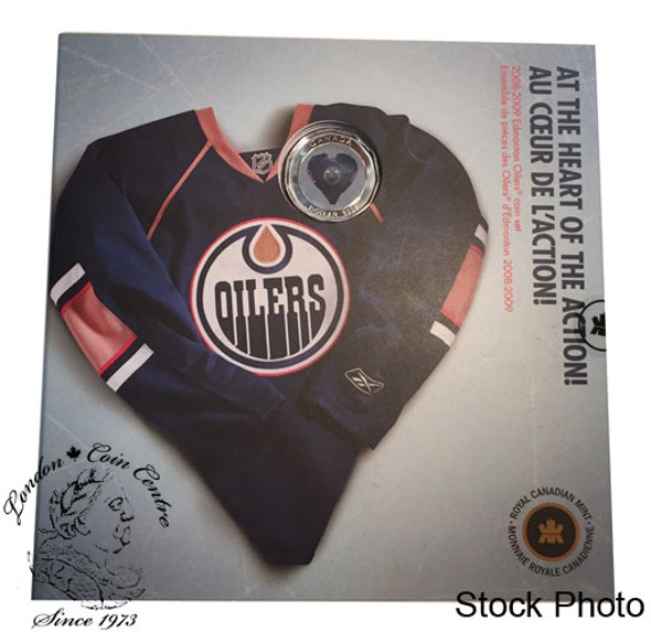 Canada: 2009 Edmonton Oilers NHL Coin Set With $1 Coloured Jersey Coin Canada: 2009 Edmonton Oilers NHL Coin Set With $1 Coloured Jersey Coin