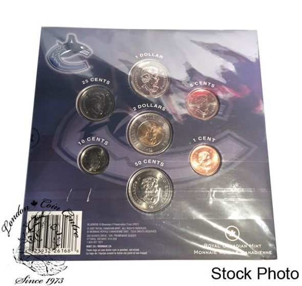 Canada: 2008 Vancouver Canucks NHL Coin Set with Coloured Dollar Canada: 2008 Vancouver Canucks NHL Coin Set with Coloured Dollar