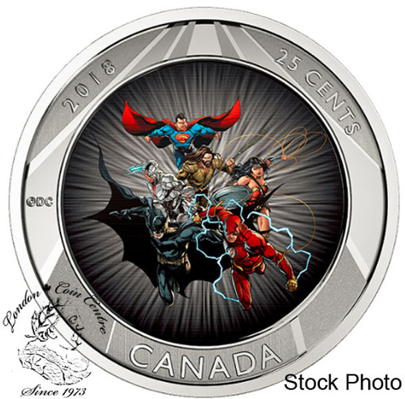 Canada: 2018 25 Cents The Justice League: 3D Coin and Two Trading Cards