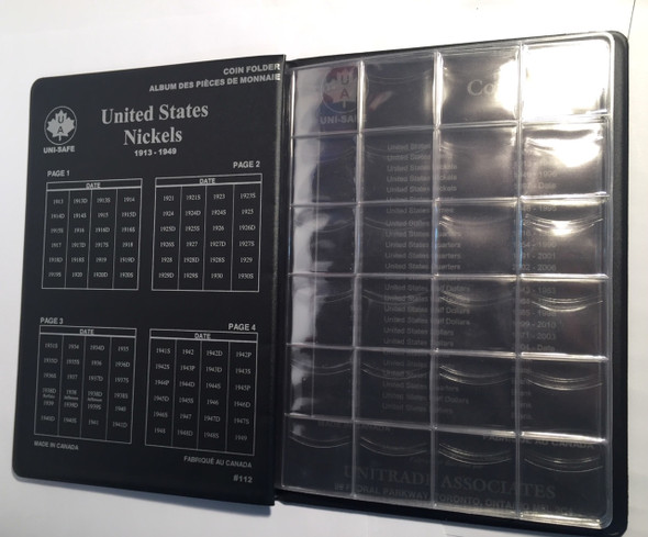 United States: 1913-1949 Nickels Uni-Safe Coin Folder / Album United States: 1913-1949 Nickels Uni-Safe Coin Folder / Album