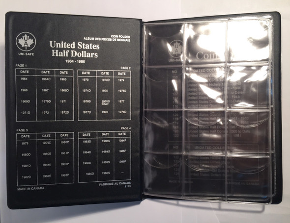 United States: 1964-1986 Half Dollars Uni-Safe Coin Folder / Album