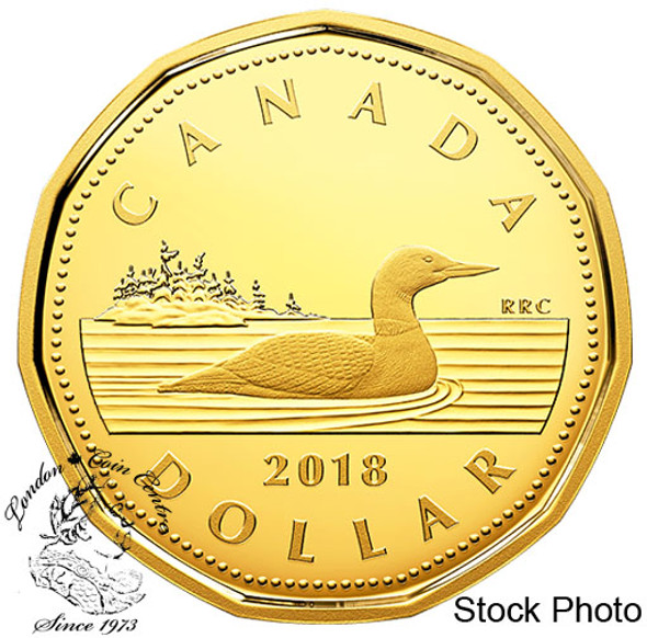 Canada: 2018 $1 Loonie Proof Pure Silver with Gold Plating Coin