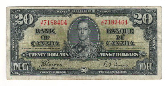 Canada: 1937 $20 Bank Of Canada J/E 7183464