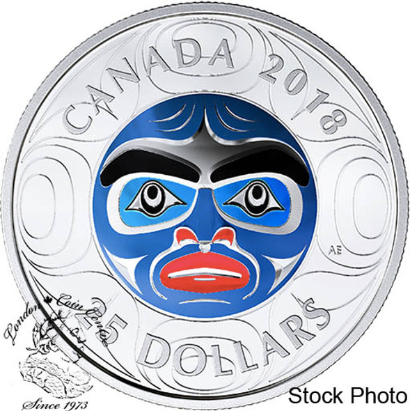 Canada: 2018 $25 Ancestor Moon Mask - Pure Silver Ultra-High Relief Coin Canada: 2018 $25 Ancestor Moon Mask - Pure Silver Ultra-High Relief Coin