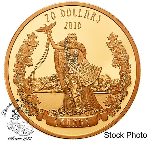 Canada: 2018 $20 A Modern Allegory: Borealia - 1 oz. Pure Silver Gold-Plated Coin