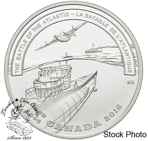 Canada: 2018 $20 Second World War Battlefront: The Battle of the Atlantic - 1 oz. Pure Silver Coin