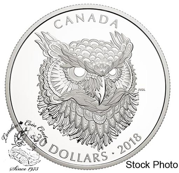 Encapsulated with Gift Case 1 oz .9999 Fine Silver Great Horned Owl Coin 2020 