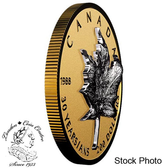 Canada: 2018 $200 30th Anniversary of the Silver Maple Leaf Pure Gold Coin Canada: 2018 $200 30th Anniversary of the Silver Maple Leaf Pure Gold Coin