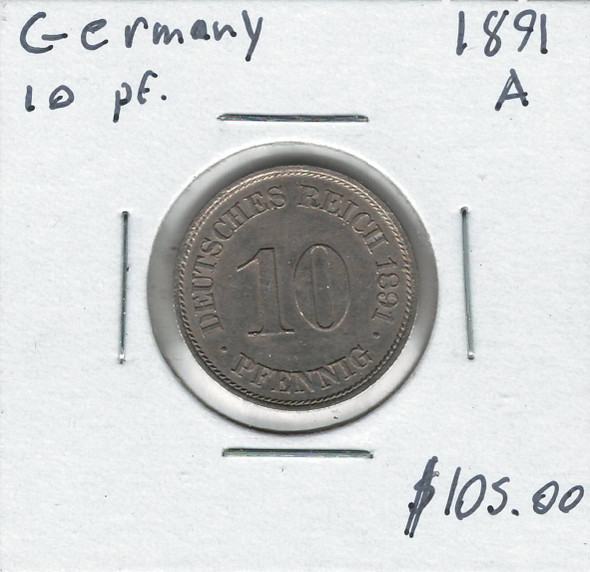 Germany: 1891A 10 Pfennig