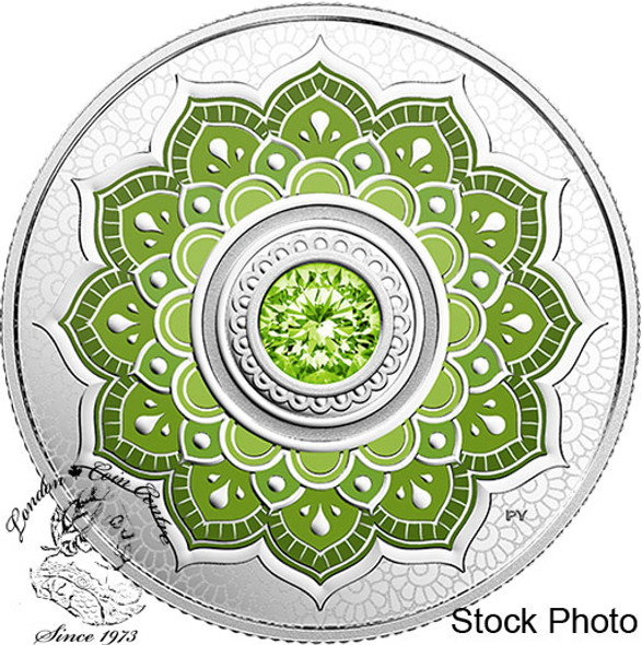 Canada: 2018 $5 Birthstones: August Fine Silver Coin Canada: 2018 $5 Birthstones: August Fine Silver Coin