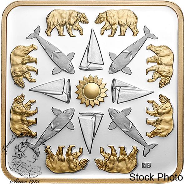 Canada: 2018 $3 Canadian Coasts: Pacific Sunset Pure Silver Gold-Plated Coin Canada: 2018 $3 Canadian Coasts: Pacific Sunset Pure Silver Gold-Plated Coin