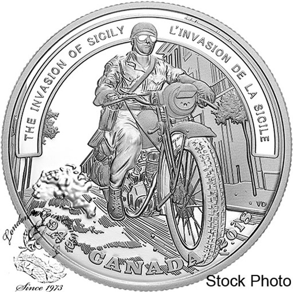 Canada: 2018 $20 Second World War Battlefront: The Invasion of Sicily 1 oz. Pure Silver Coin