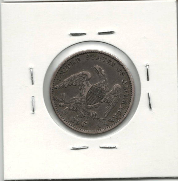 United States: 1833 25 Cents - O over F - EF