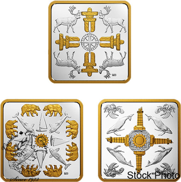 Canada: 2018 $3 Canadian Coasts: True North Pure Silver Gold-Plated Coin Canada: 2018 $3 Canadian Coasts: True North Pure Silver Gold-Plated Coin