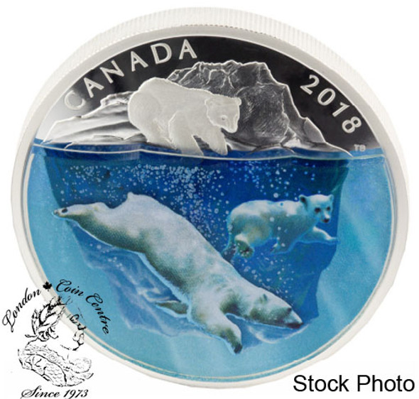 Canada: 2018 $30 Dimensional Nature: Polar Bears Fine Silver Coin