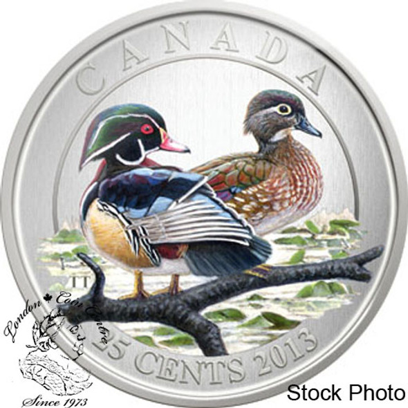 Canada: 2013 25 Cents Wood Ducks Coloured Coin