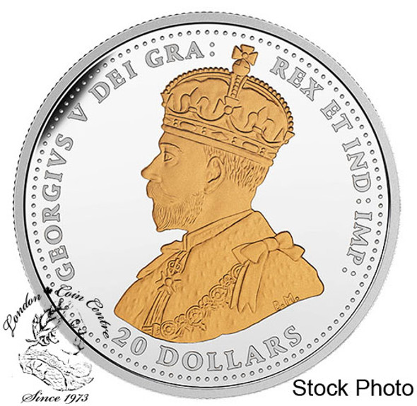 Canada: 2018 $20 The Armistice of Compiègne 1 oz. Pure Silver Selectively Gold-Plated Coin Canada: 2018 $20 The Armistice of Compiègne 1 oz. Pure Silver Selectively Gold-Plated Coin