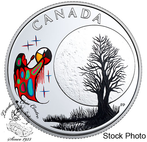 Canada: 2018 $3 Thirteen Teachings From Grandmother Moon: Freezing Moon Pure Silver Coloured Coin