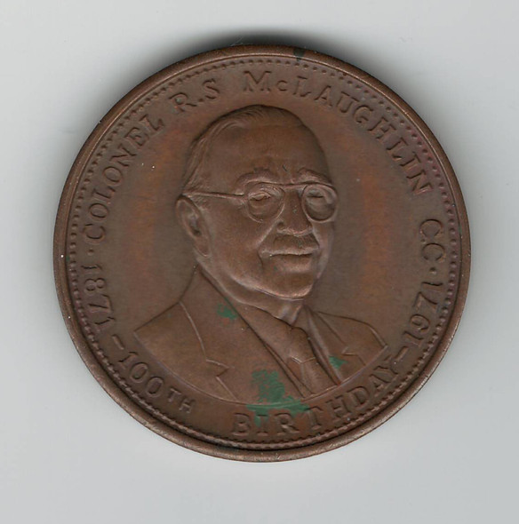 1871 - 1971 Colonel R.S McLaughlin Oshawa Medal