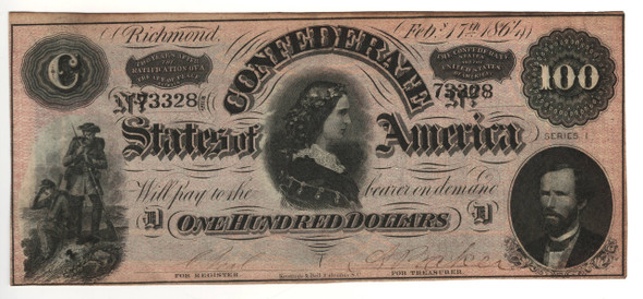 United States: 1864 $100 Confederate States Richmond