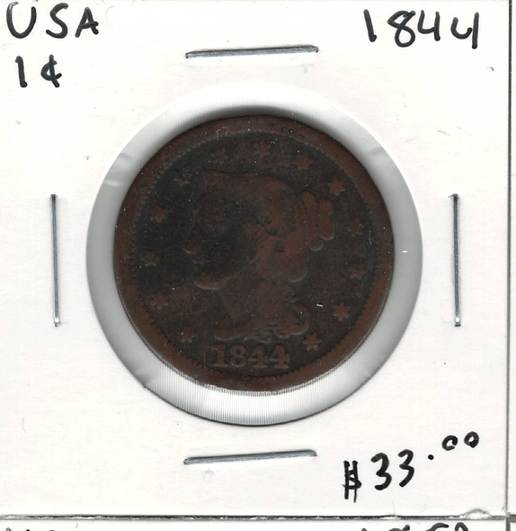 United States: 1844 1 Cent