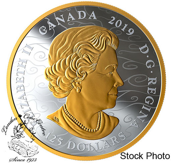 Canada: 2019 $125 Benevolent Dragon 1/2 Kilogram Pure Silver Gold-Plated Coin