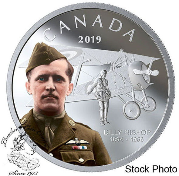 Canada: 2019 $20 Billy Bishop 1 oz. Pure Silver Coloured Coin Canada: 2019 $20 Billy Bishop 1 oz. Pure Silver Coloured Coin