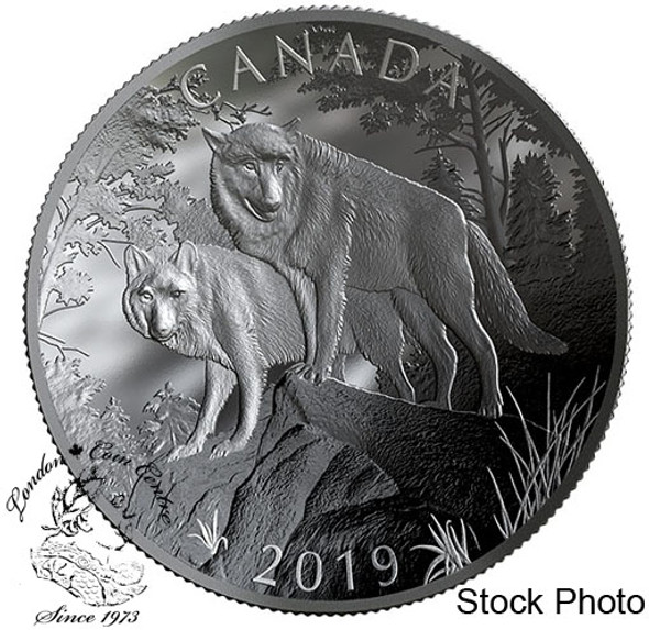 Canada: 2019 $100 Wolves: Nature's Grandeur Series 10 oz. Pure Silver Double-Concave Coin