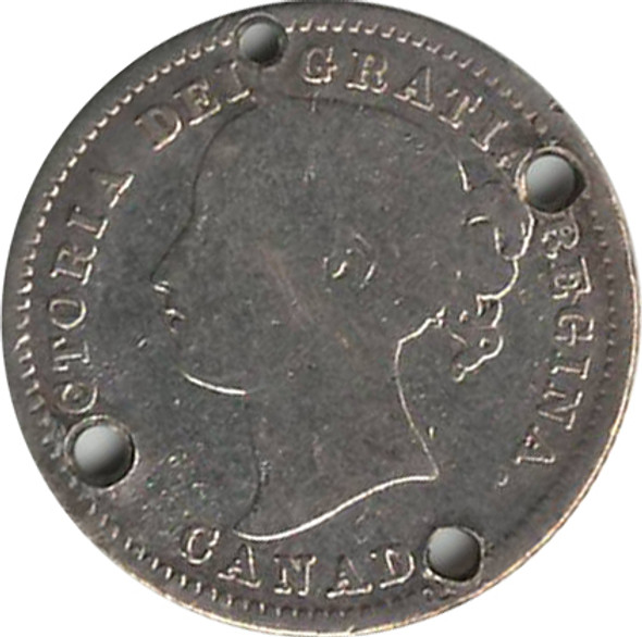Love Token: "TED" on Victorian Canadian 10 Cent Host Coin Love Token: "TED" on Victorian Canadian 10 Cent Host Coin