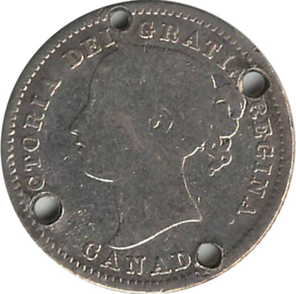 Love Token: "TED" on Victorian Canadian 10 Cent Host Coin