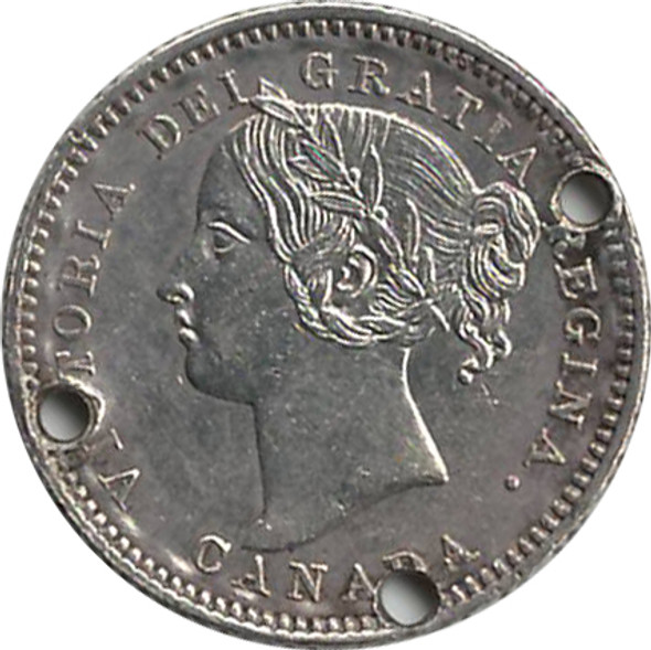 Love Token: "SVA" on Victorian Canadian 10 Cent Host Coin