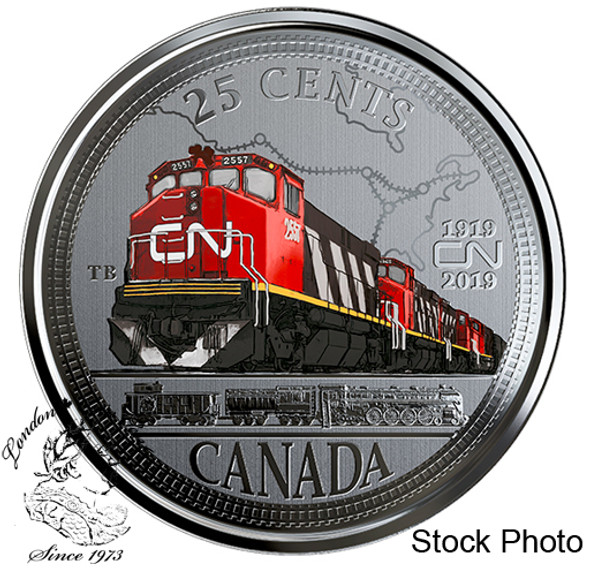 Canada: 2019 25 Cent 100th Anniversary of CN Rail Coin