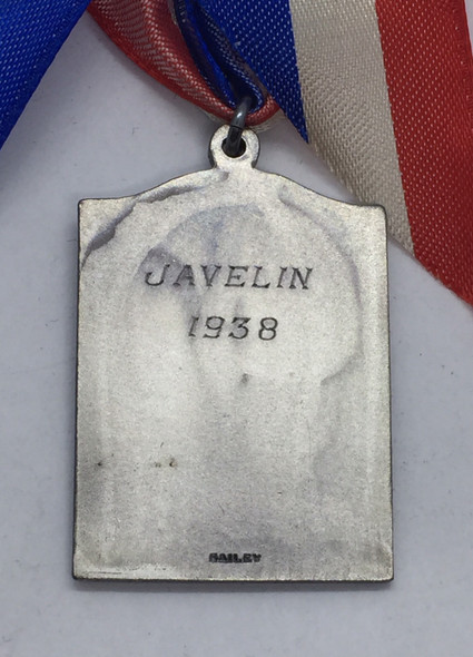 Canada: 1938 A.A.U.C. Amateur Athletic Union of Canada Ontario Branch Javelin Silver Medal