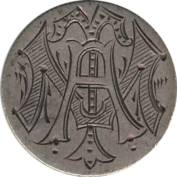 Love Token: "AMT" On US 1877, 10 Cent Host Coin