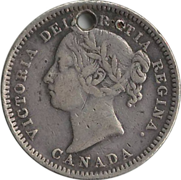 Love Token: "OWS" on Victorian Canadian 10 Cent Host Coin