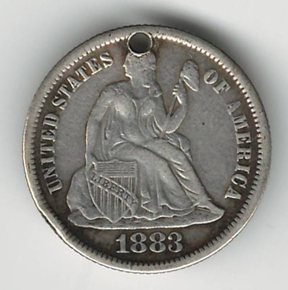 Love Token: "FL" On US 1883, 10 Cent Host Coin